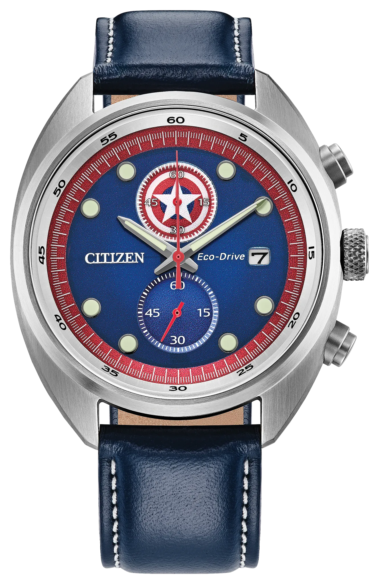 Captain America 85th Anniversary Blue Dial Leather Strap CA7046